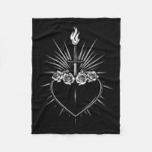 Onbevlekt Hart van Maria Mannen Vrouwen Katholieke Fleece Deken (Voorkant)