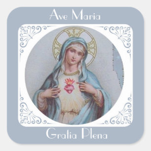 Onbevlekt & Verdrietig Hart van Maria Vierkante Sticker