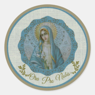 Onbevlekte maagd Maria textuur-achtig Ronde Sticker