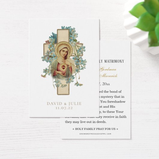 Onbevlekte Maria Katholieke Bruiloft Gebed Kaart (Bureau)