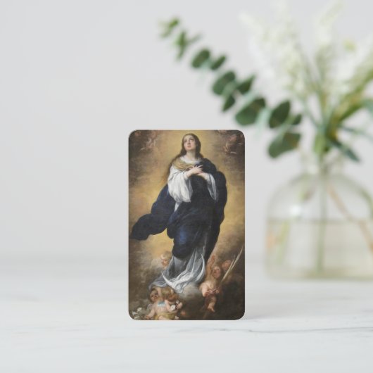 Onbevlekte Ontvangenis en Cherubs Gebed Kaart Visitekaartje (Staand voorkant)