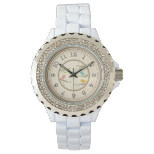 Onbevlekte witte rhinestone horloge - Elegant pasg