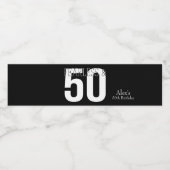 Onbevreesde 50ste verjaardag waterfles etiket (Enkel label)