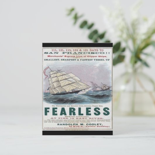 Onbevreesde Clipper Zeilen Briefkaart (Staand voorkant)