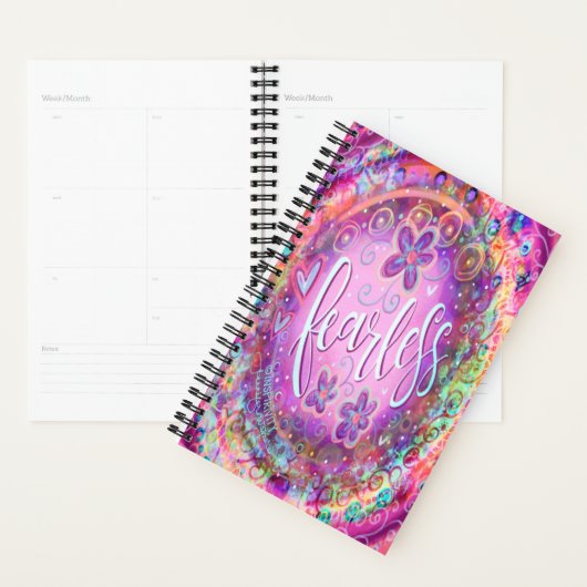 Onbevreesde  Paarse Bloemen Inspirerend Trendy Planner (Display)