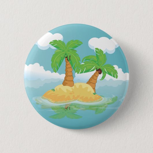 Onbewoond eiland ronde button 5,7 cm (Voorkant)