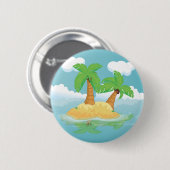 Onbewoond eiland ronde button 5,7 cm (Voorkant /achterkant)