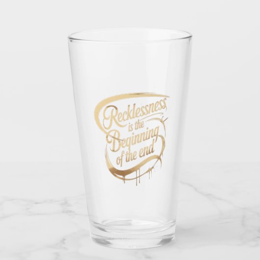 Onbezonnenheid is het begin van het einde glas (Voorkant)