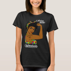 Onbreekbaar Autisme Mam Messy Bun Autism Awareness T-shirt