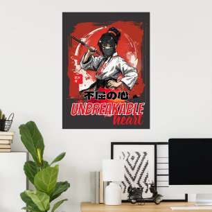 Onbreekbaar Hart Anime Martial Girl Karate Kunst Poster