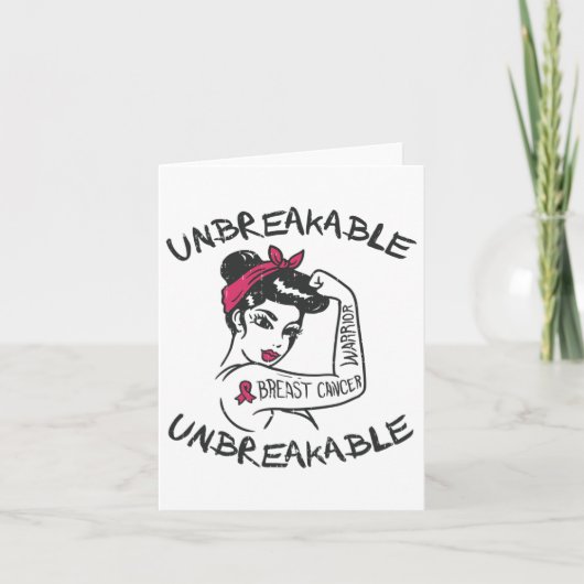 Onbreekbare Roze Borstkanker Krijger Survivor GI Kaart (Voorkant)
