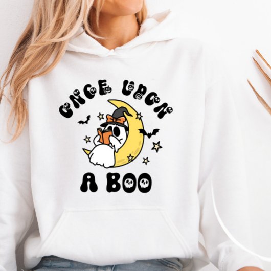 Once Upon A Book Reading Ghost Crescent Moon beroe Hoodie