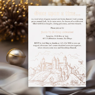 Once Upon a Time Boek Thema Prins Verjaardagsfeest Folie Uitnodiging