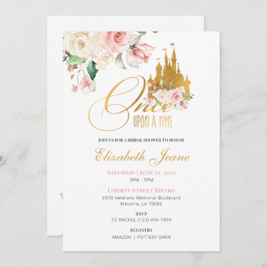 Once Upon a Time Bridal Shower Invitation (Devant / Derrière)