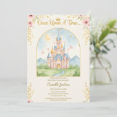 once upon a time fairytale magical royal glitter kaart (Staand voorkant)