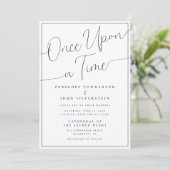 Once Upon A Time Minimalist Script Wedding Kaart (Staand voorkant)