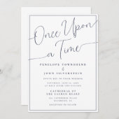 Once Upon A Time Minimalist Script Wedding Kaart (Voorkant / Achterkant)