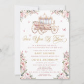 Once Upon a Time Princess Carriage Baby shower Kaart (Voorkant)