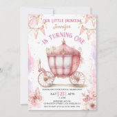 Once Upon a Time Prinses Carriage 1e Verjaardag Kaart (Voorkant)