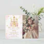 Once Upon a Time Prinses Kasteel Meisje Verjaardag Kaart (Staand voorkant)