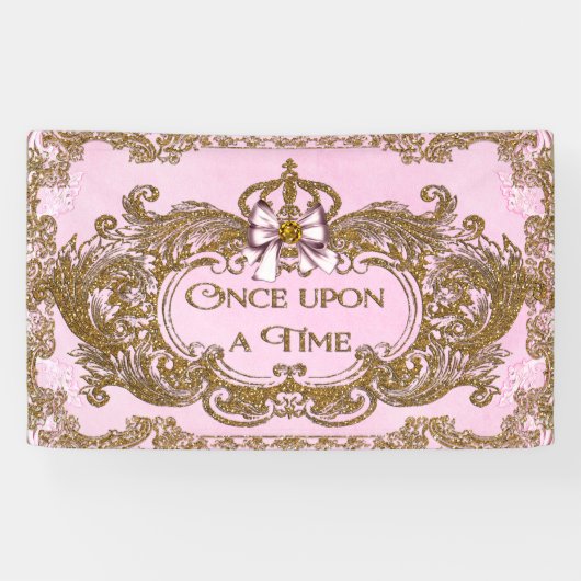 Once Upon a Time Prinses Verjaardagsfeestje Spandoek (Horizontaal)