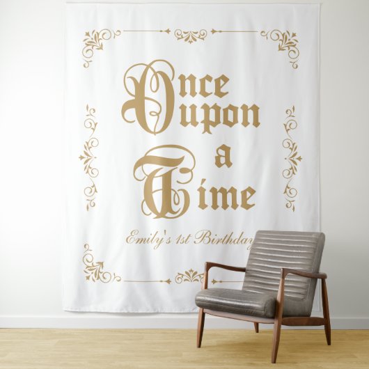 Once upon a time royal party photobooth backdrop wandkleed (In situ)