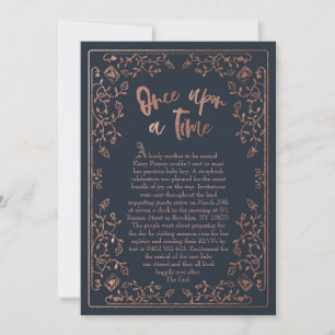 Once Upon a Time Storybook Baby shower Invitation Kaart