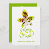 Oncidium Leucochilum orchidée vert invitation (Devant / Derrière)