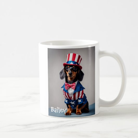 Oncle personnalisé Sam Dachshund Mug (Droite)