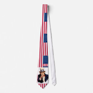 Oncle Sam - cravate de drapeau des Etats-Unis