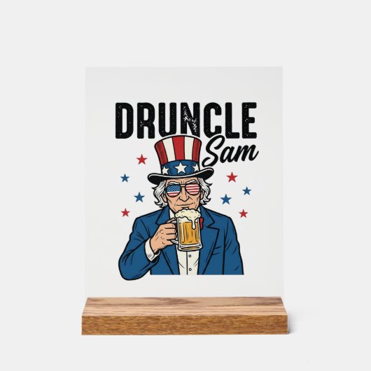 Oncle Sam drôle de conception vectorielle de bière (Recto)