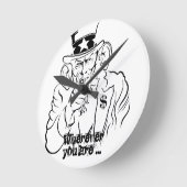 Oncle Sam Horloge Ronde (Angle)