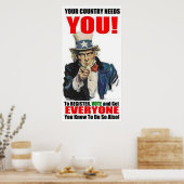 Oncle Sam Inscrivez-vous pour voter Poster (Cuisine)