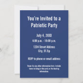 Oncle Sam - Je VEUX VOUS - Invitation de fête (Dos)