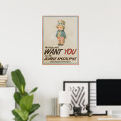 Oncle Sam Nous Voulons Vous Poster Zombie Apocalyp (Bureau à domicile)