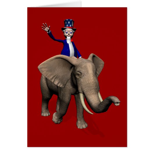 Oncle Sam Riding On Elephant (Devant)