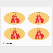 Oncle Sam (rouge) sur les autocollants (Feuille)