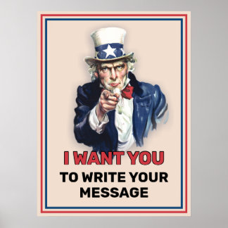 Oncle Sam Texte personnalisé Poster de recrutement