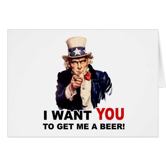 Oncle Sam VEUT QUE TU ME PRENNES UNE BIÈRE (Devant horizontal)