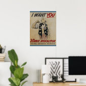 Oncle Sam veut vous pour Poster Zombie Apocalypse (Bureau à domicile)