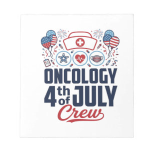 Oncologie 4 juli Crew Medisch Patriottisch Shirt Notitieblok