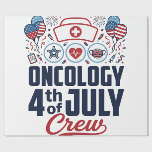 Oncologie 4 juli Crew Medisch Patriottisch T-shirt Cadeaupapier