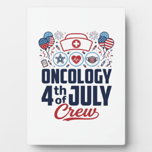 Oncologie 4 juli Crew Medisch Patriottisch T-shirt Fotoplaat