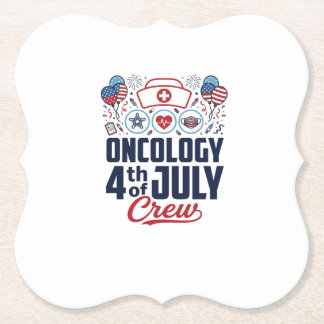 Oncologie 4 juli Crew Medisch Patriottisch T-shirt Kartonnen Onderzetters