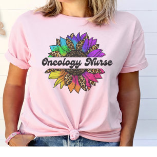 Oncologie Verpleegkundige Beroep Rainbow Zonnebloe T-shirt