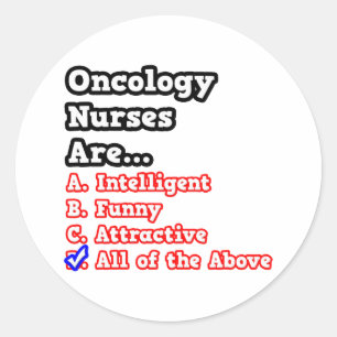 Oncologie Verpleegkundige Quiz...Joke Ronde Sticker