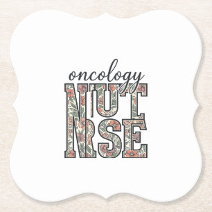 Oncologieverpleegster bloem vintage kartonnen onderzetters