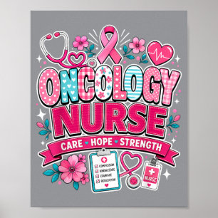 Oncologieverpleegster Borstkanker Bewustzijn Roze Poster