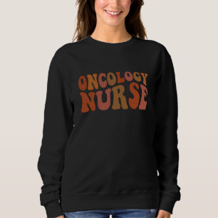 Oncologieverpleegster Retro Golvende Typografie Trui
