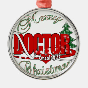 ONCOLOGIST DOCTOR MERRY CHRISTMAS METALEN ORNAMENT